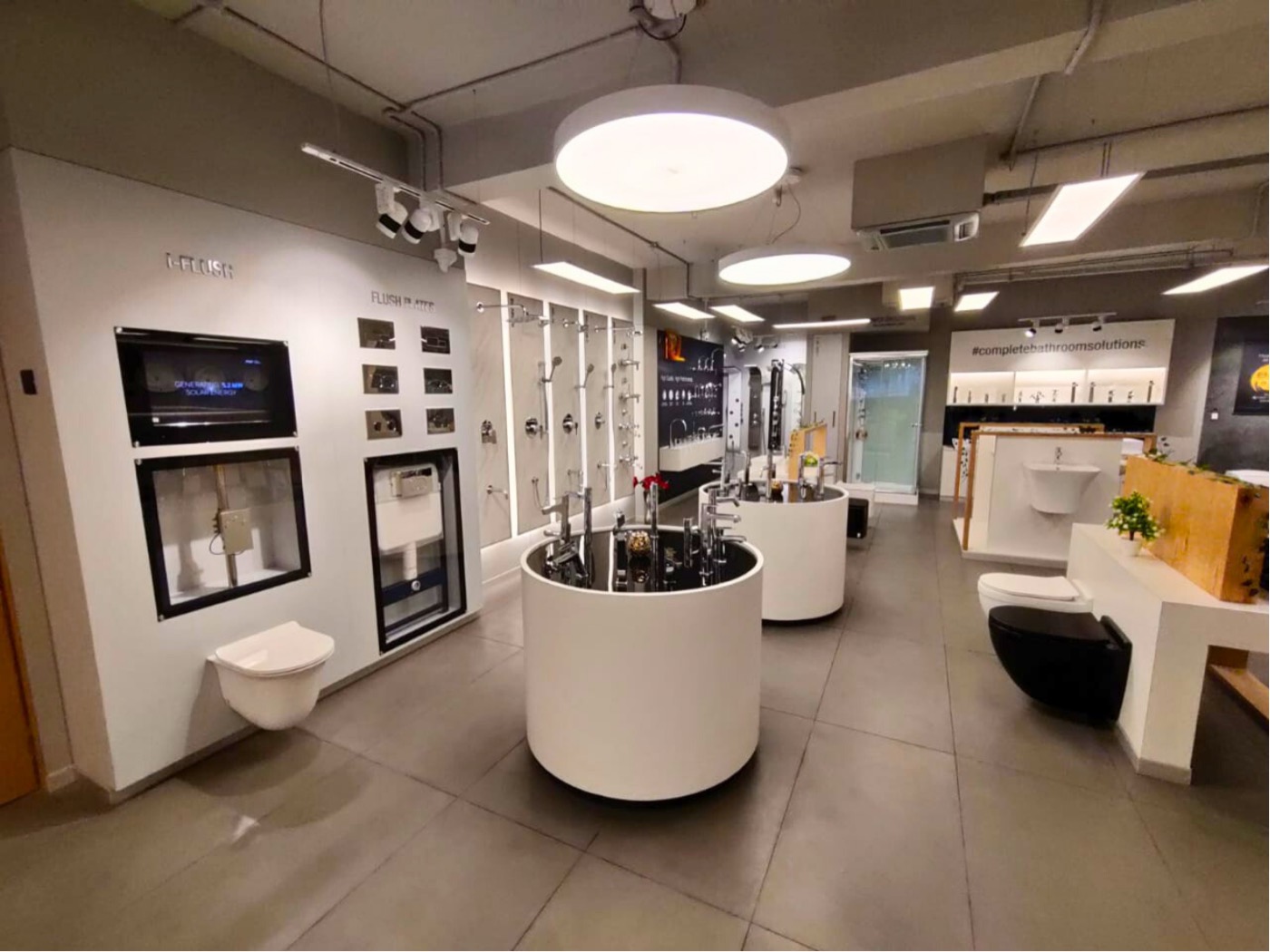 Sanitaryware, flush plates and CP fittings on display at the Rathi Sales Agencies showroom