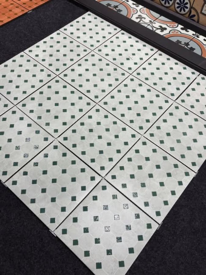 Tile design on display at Rathi Sales Agencies, Visakhapatnam