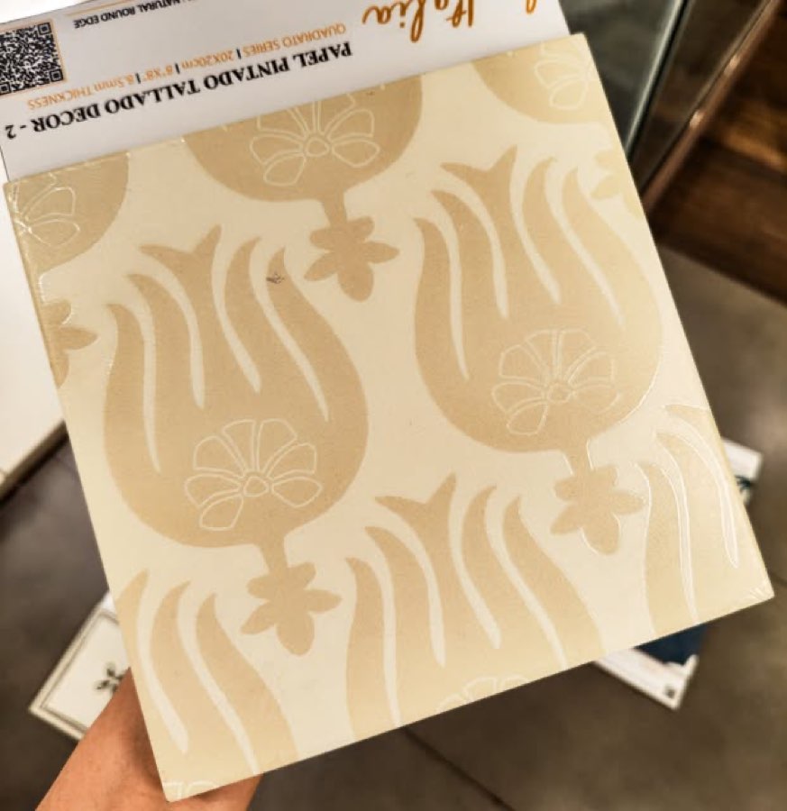 Tile design on display at Rathi Sales Agencies, Visakhapatnam