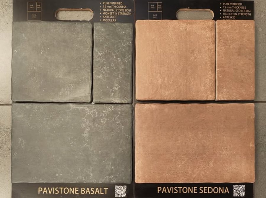 Tile design on display at Rathi Sales Agencies, Visakhapatnam