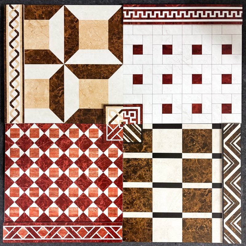 Tile design on display at Rathi Sales Agencies, Visakhapatnam