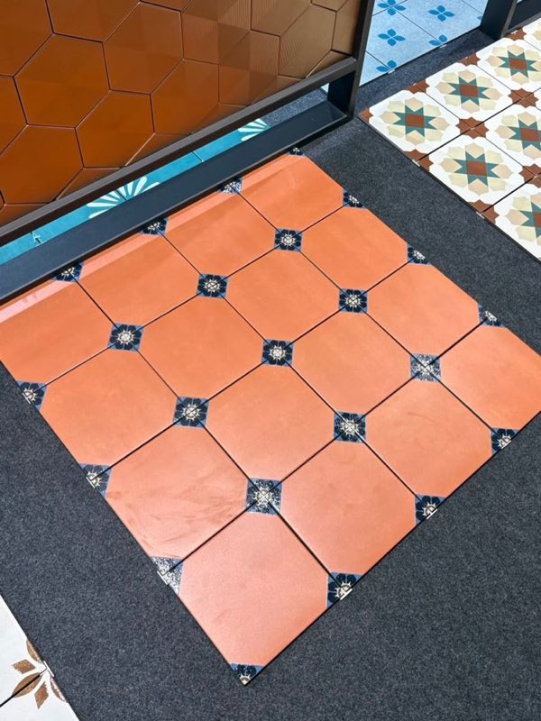 Tile design on display at Rathi Sales Agencies, Visakhapatnam