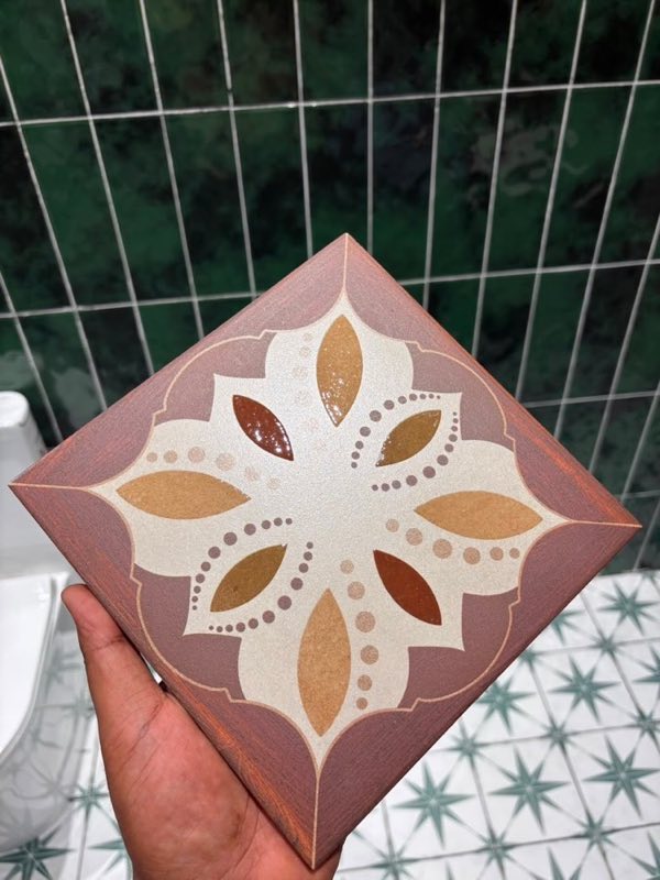 Tile design on display at Rathi Sales Agencies, Visakhapatnam