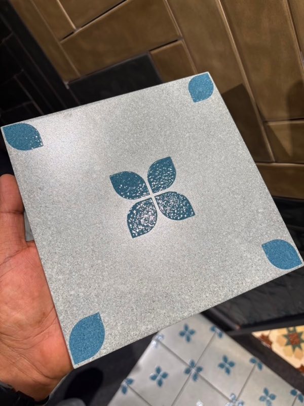 Tile design on display at Rathi Sales Agencies, Visakhapatnam